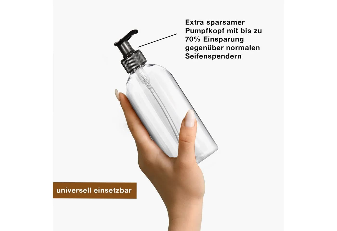 Oputec Seifenspender 2 x 500ml Kunststoff Flasche zum Befüllen
