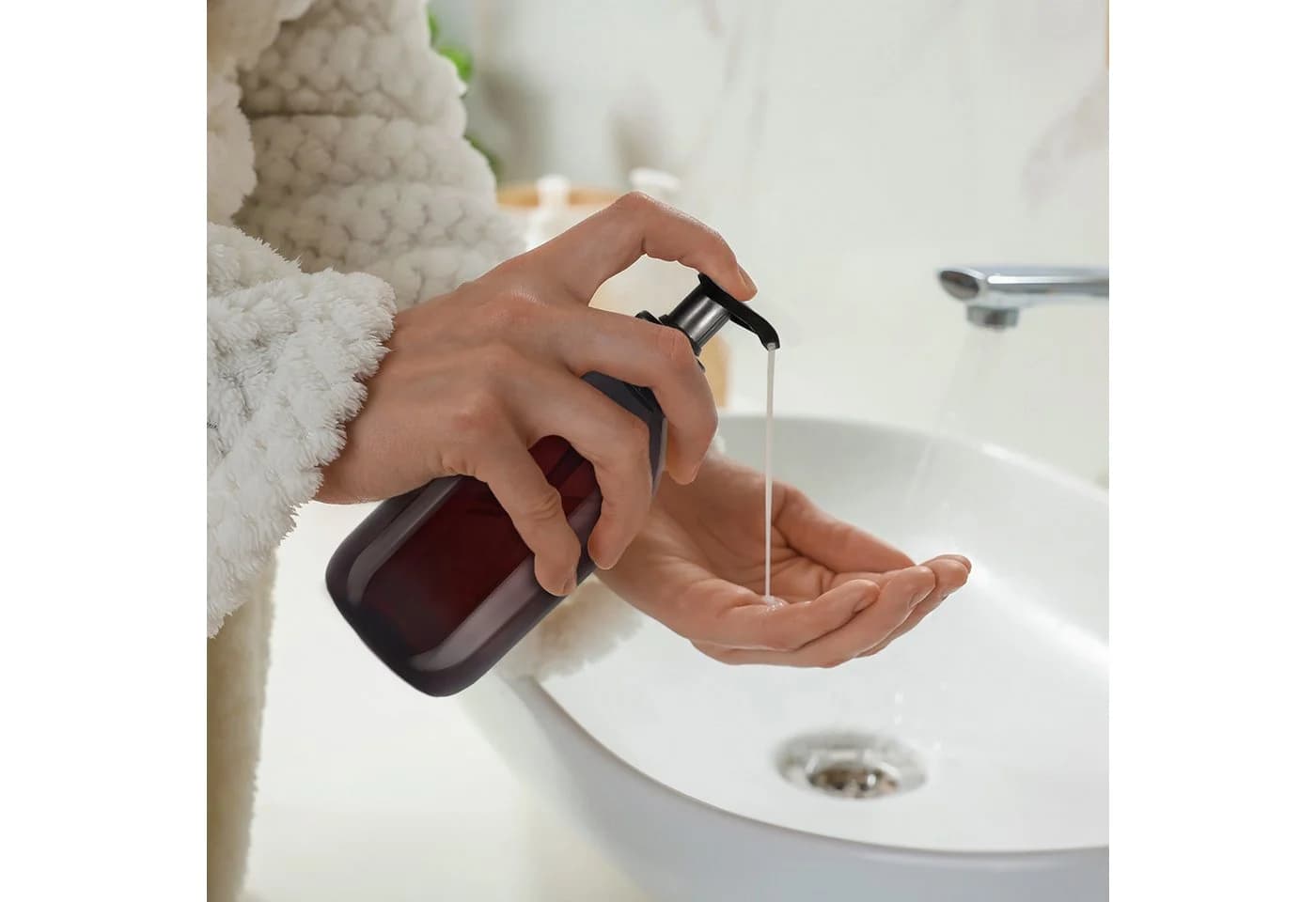 Oputec Seifenspender 3er Set 300ml Kunststoff Braun Nachfüllbar - Bild 5