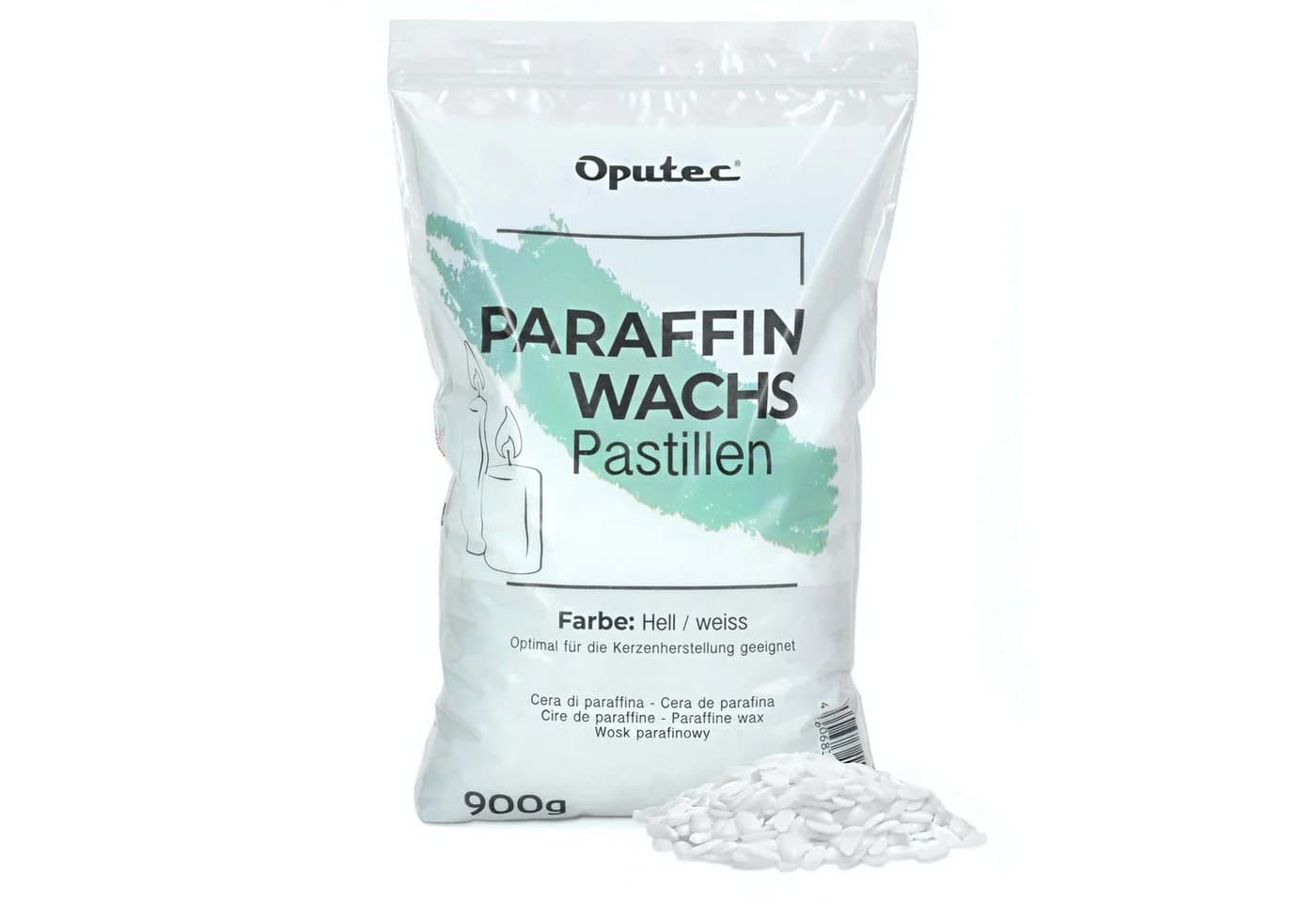 Oputec Paraffinwachs Pastillen 900g Weiß zum Kerzen Gießen - Bild 2