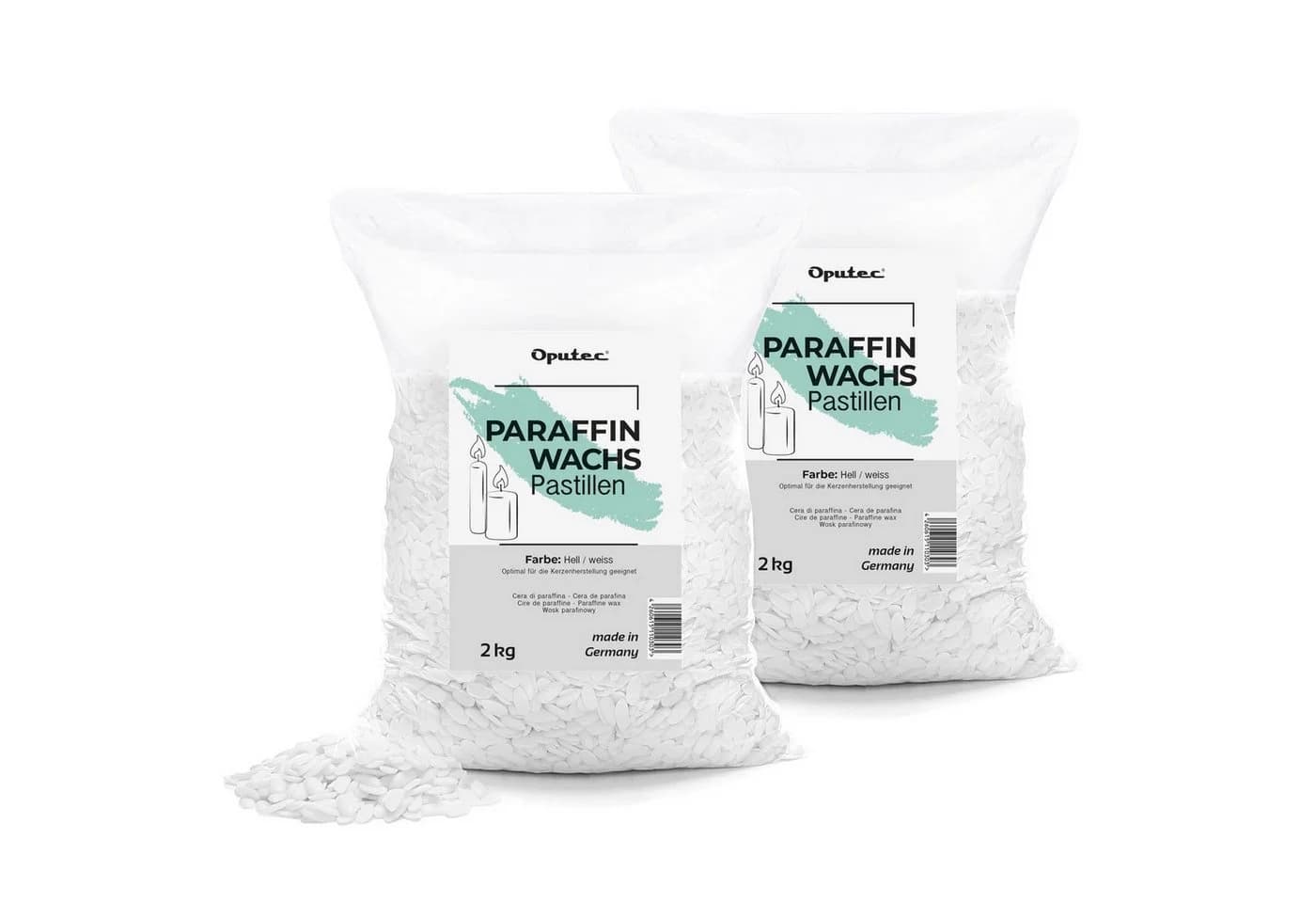 Oputec Paraffinwachs Pastillen 4 KG Weißes Kerzenwachs zum Gießen - Bild 2