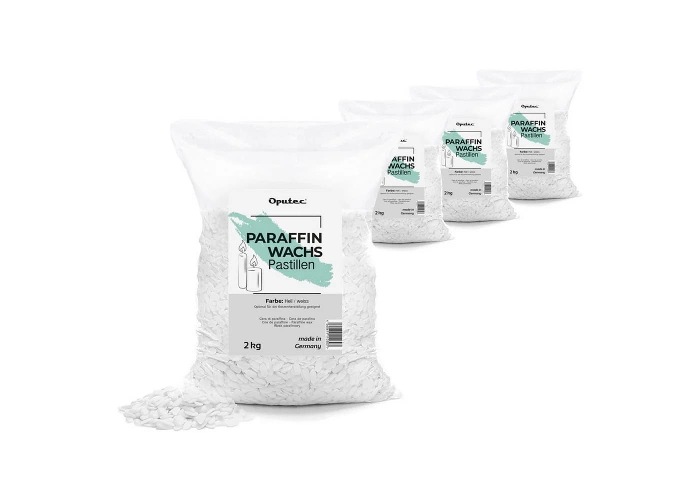 Oputec 8 KG Paraffinwachs Pastillen Weiß – Kerzenwachs zum Gießen & Pressen - Bild 2