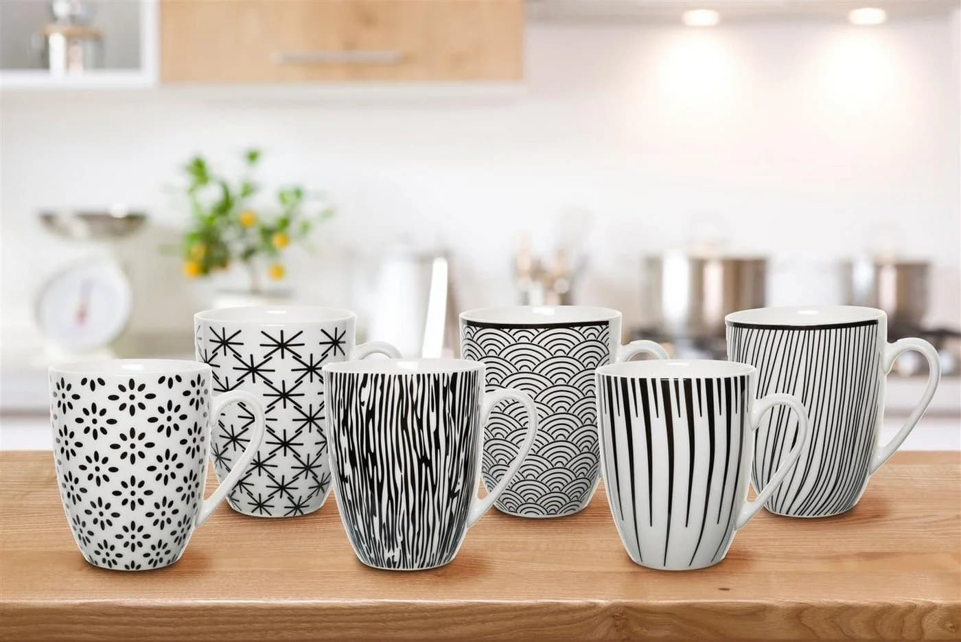 astor24 Kaffeetassen Set 6-teilig Schwarz-Weiß - Bild 3