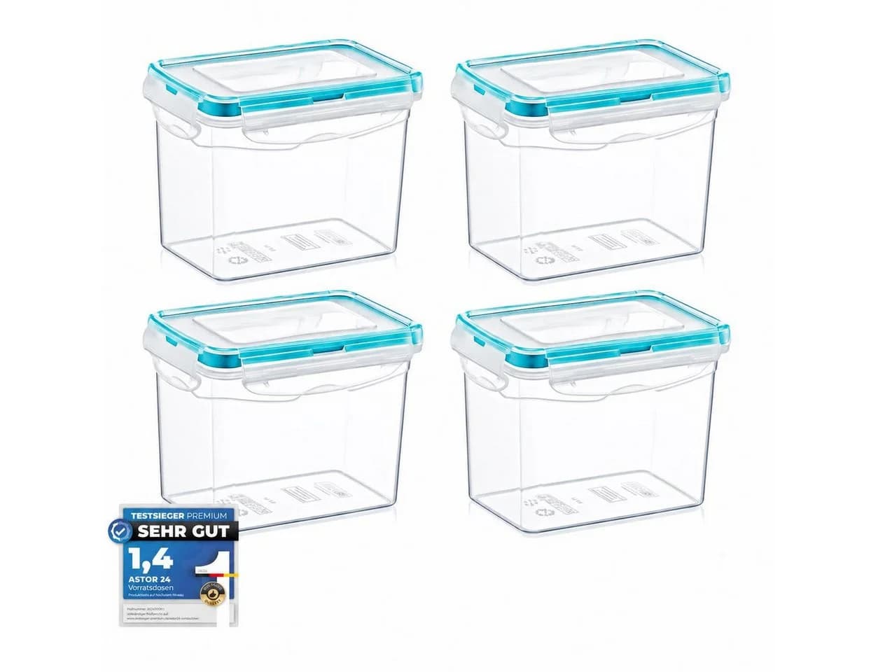 astor24 Frischhaltedosen Set 4er 900ml BPA-frei Stapelbar - Bild 2
