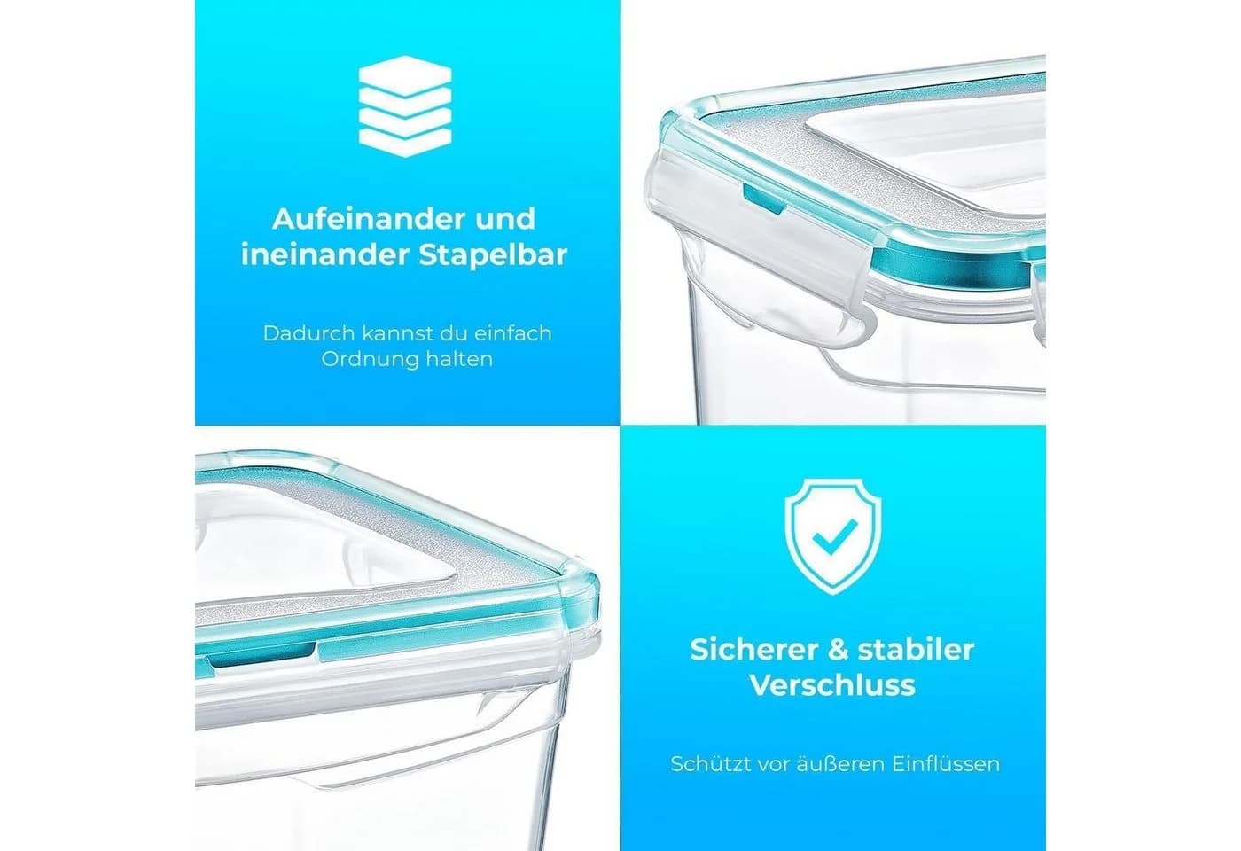 astor24 Frischhaltedosen Set 4er 900ml BPA-frei Stapelbar - Bild 5