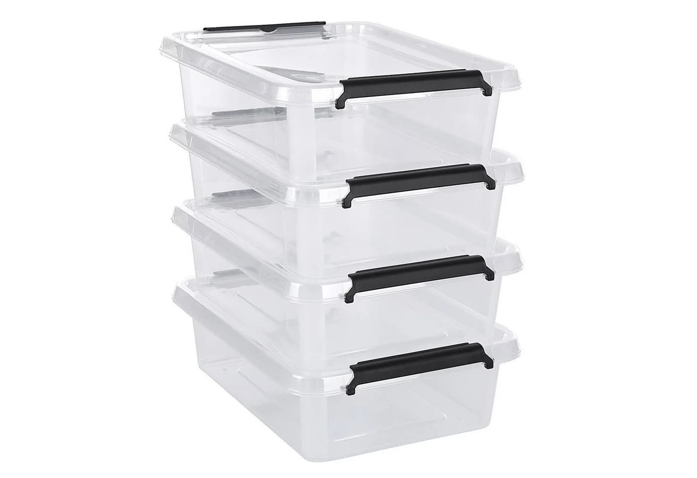 astor24 Aufbewahrungsbox 4er Set mit Deckel Kunststoff Stapelbox - Bild 5
