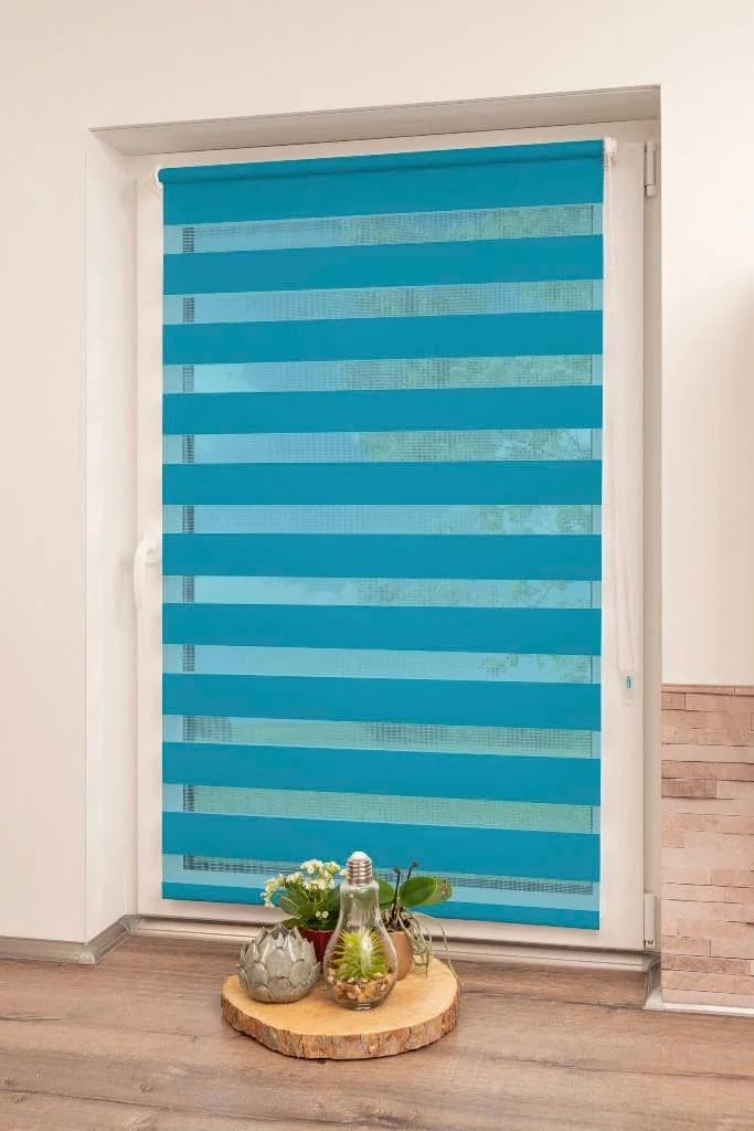 K-HOME Doppelrollo Maringa Klemmfix 35x150 cm blau