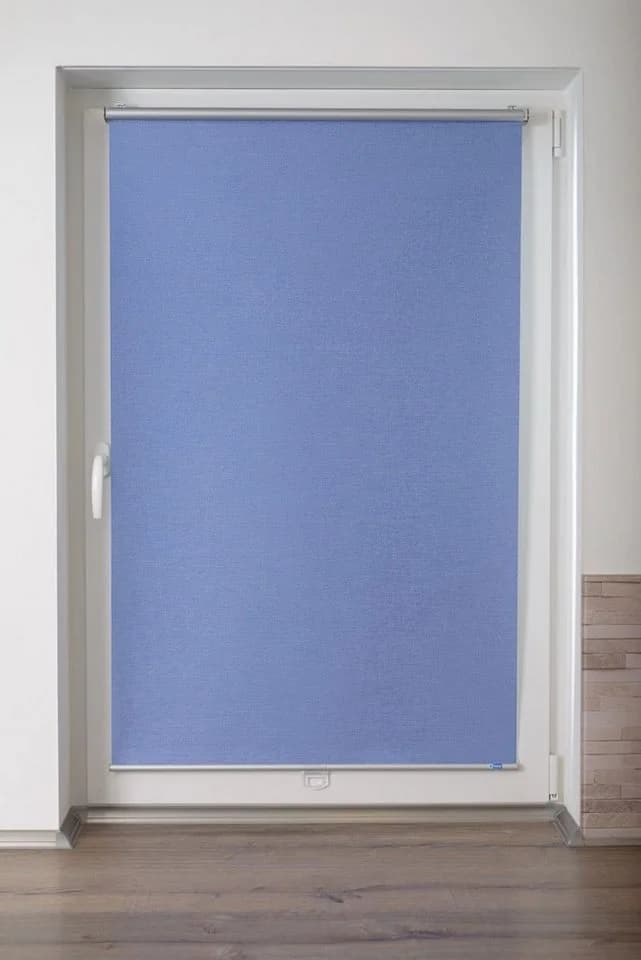 K-HOME Springrollo Anna Gr. 7 Blau Grau Weiss Verdunkelnd Klemmfix - Bild 5