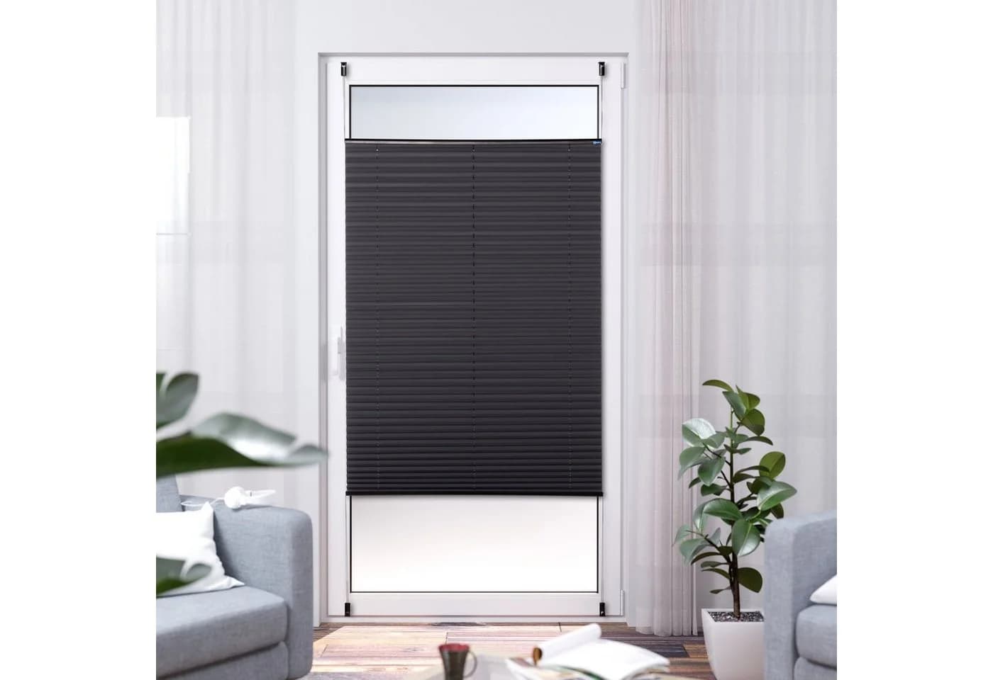K-HOME Plissee Thermo Elsa Verdunkelung Silber Klemmfix - Bild 2