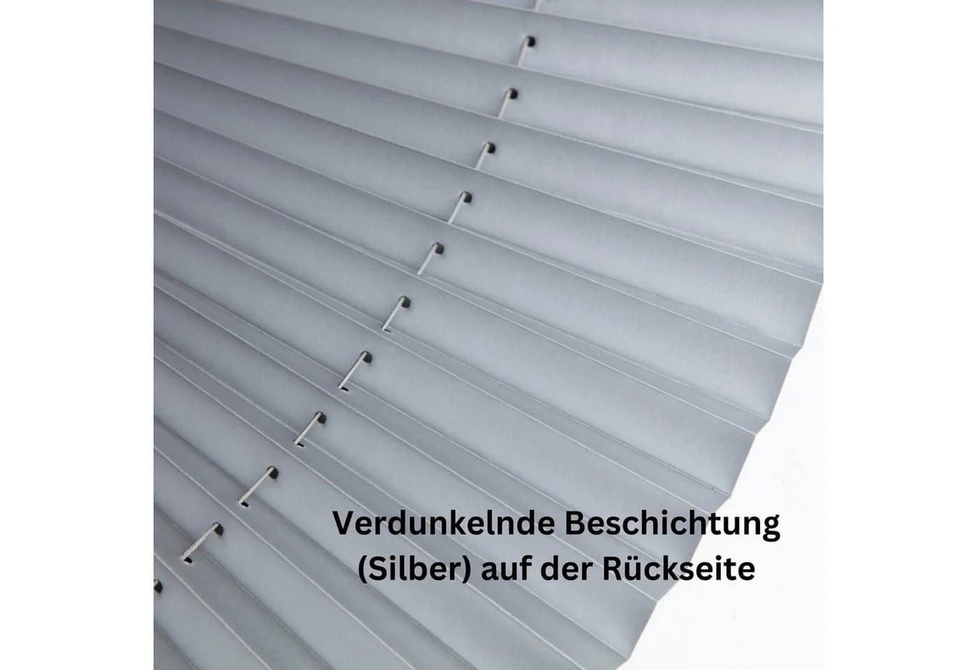 K-HOME Plissee Thermo Elsa Verdunkelung Silber Klemmfix - Bild 3