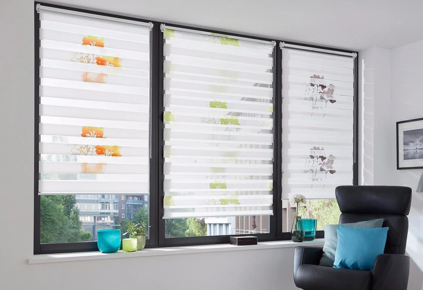 K-HOME Doppelrollo Delphi Grün Klemmfix Polyester