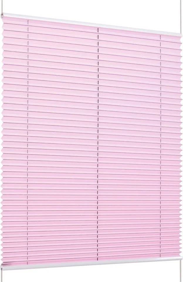 K-home Plissee Klemmfix FLORIDA Stripe Rose Weiß - Bild 2