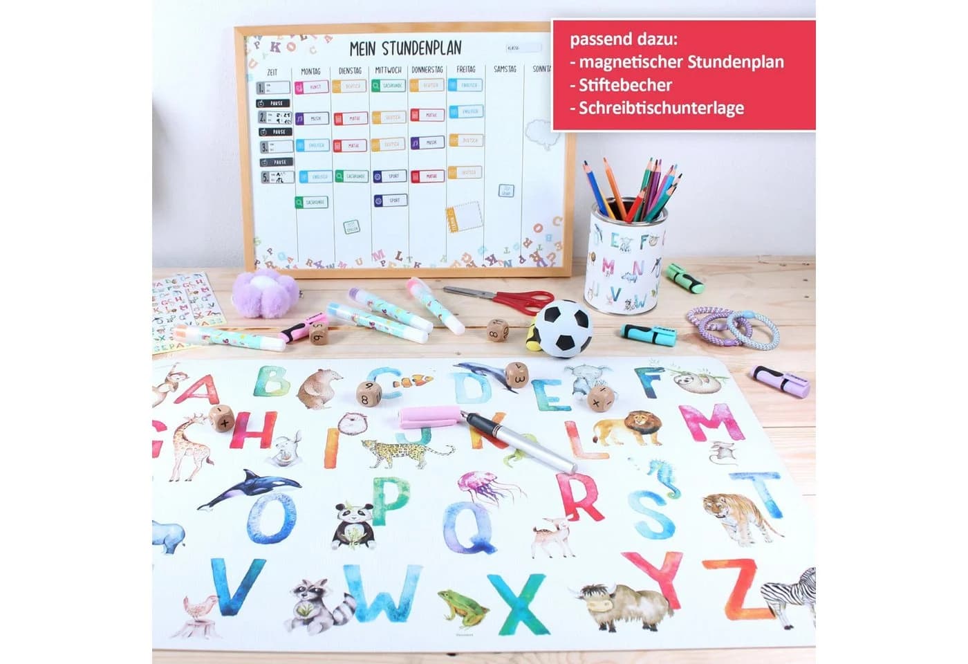 nikima Schreibtischunterlage Alphabet Bunt Vinyl - Bild 3