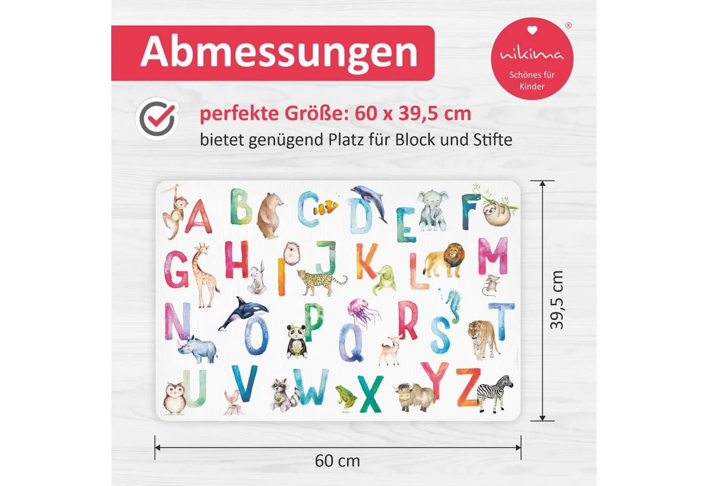 nikima Schreibtischunterlage Alphabet Bunt Vinyl - Bild 4