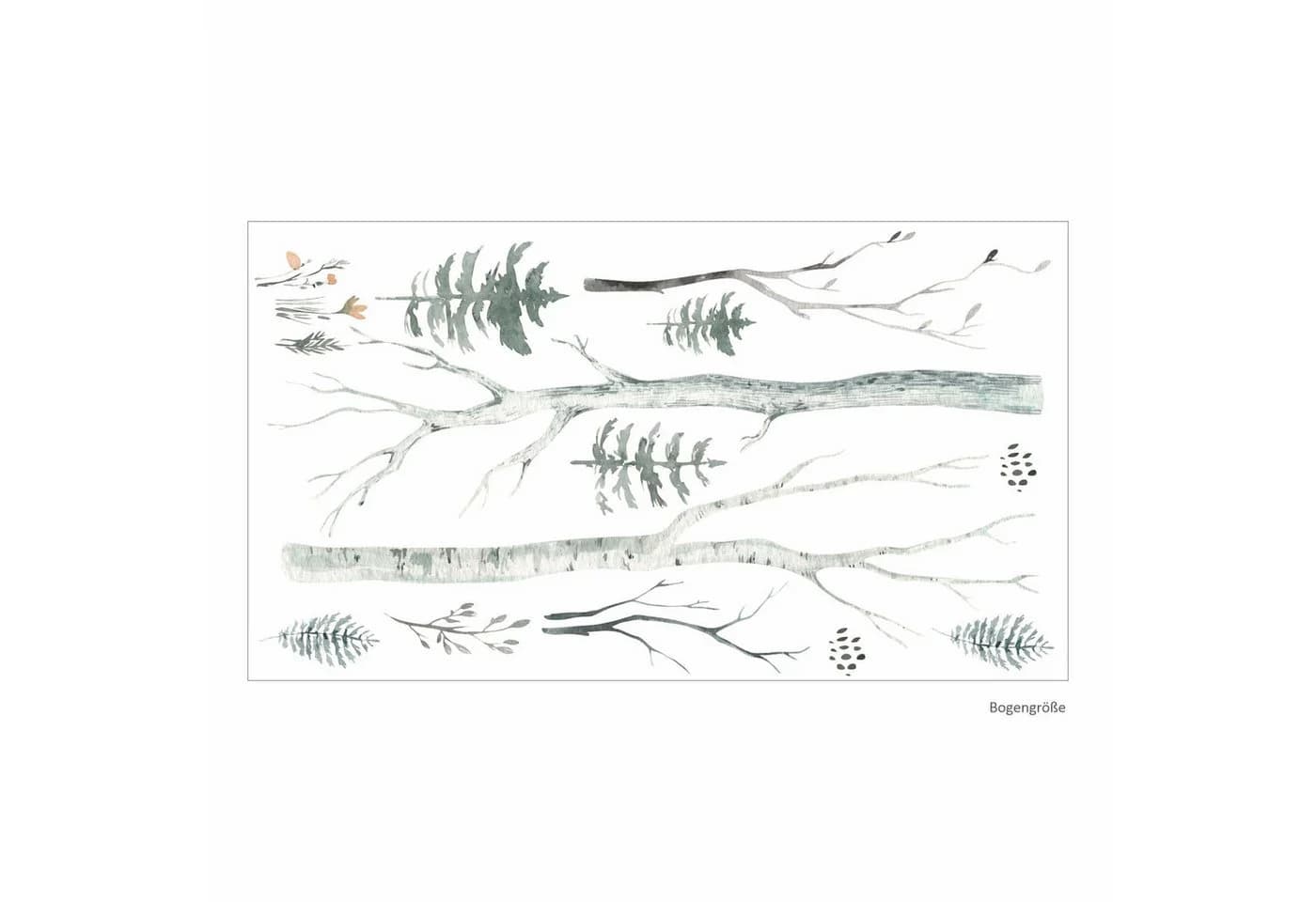 nikima Wandtattoo Wald Aquarell PVC-Folie