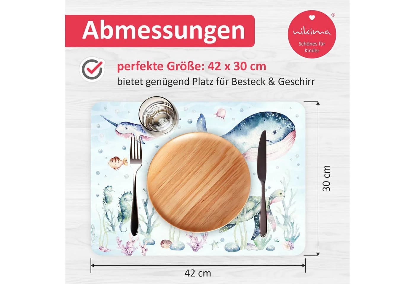 nikima Platzset Unterwasser Kinder Vinyl Abwaschbar Bunt - Bild 5