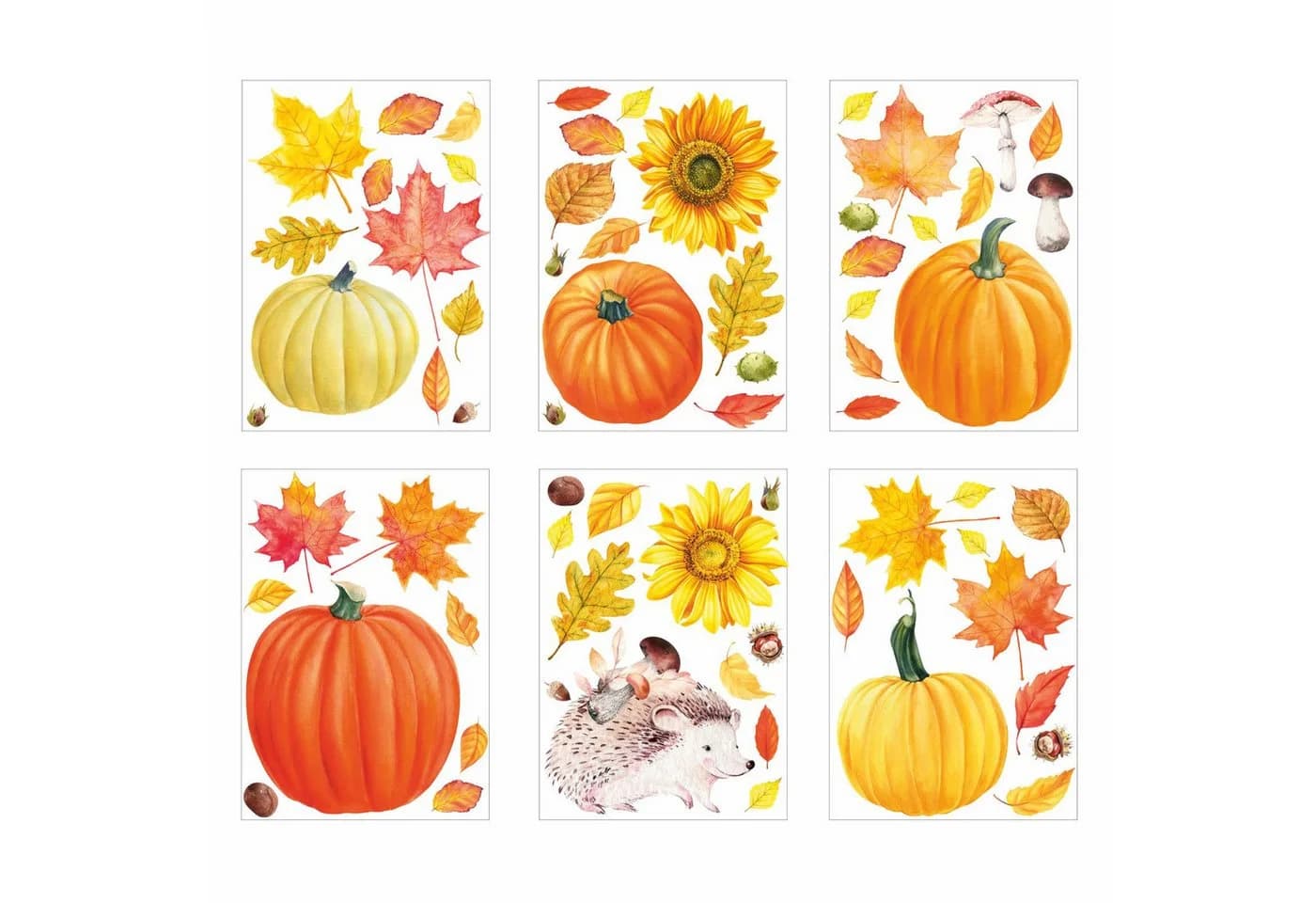 nikima Fensterbilder Herbst Selbstklebend PVC Aufkleber Bunt - Bild 2