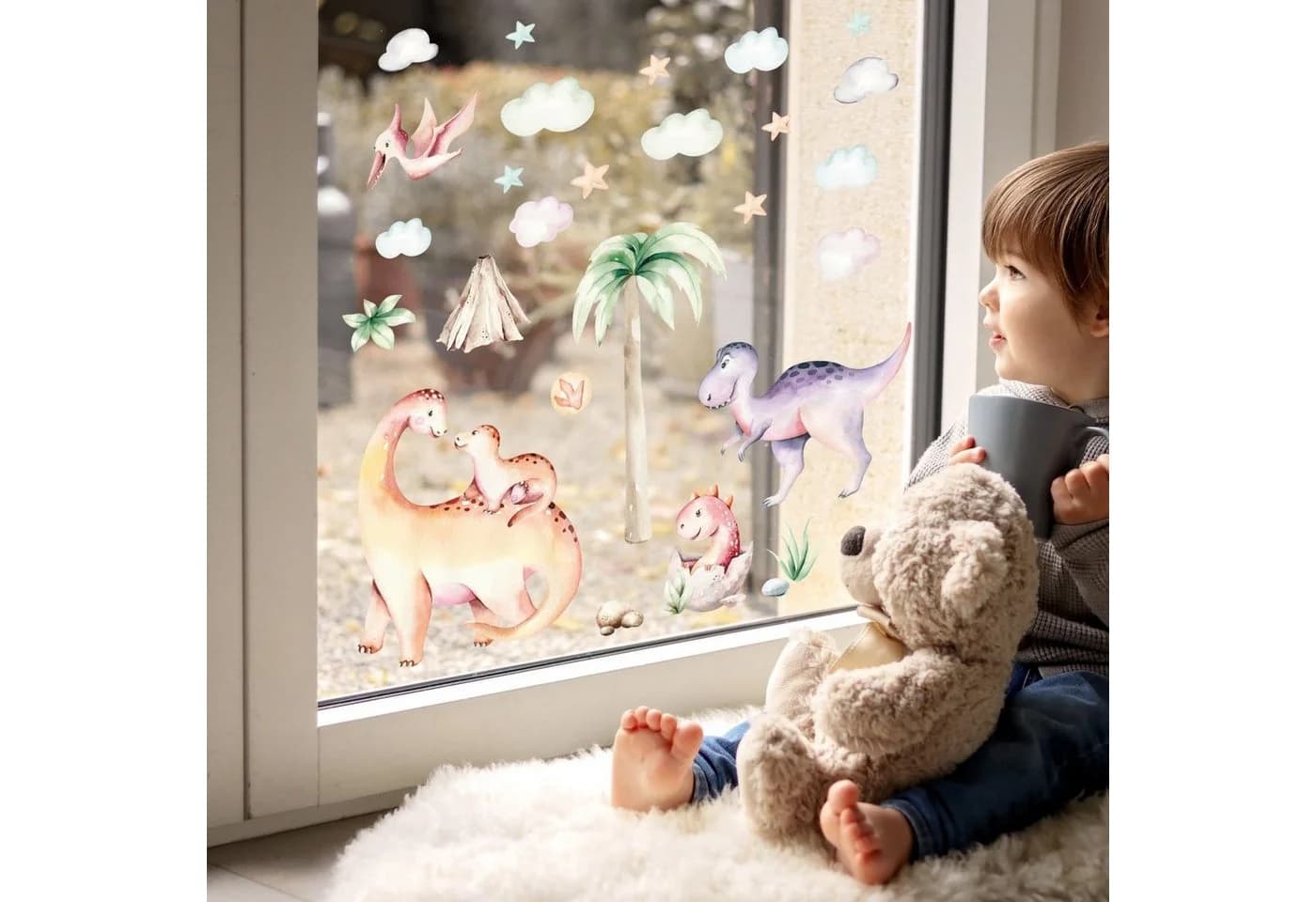nikima Fensterbild Dinosaurier selbstklebend - Bild 4