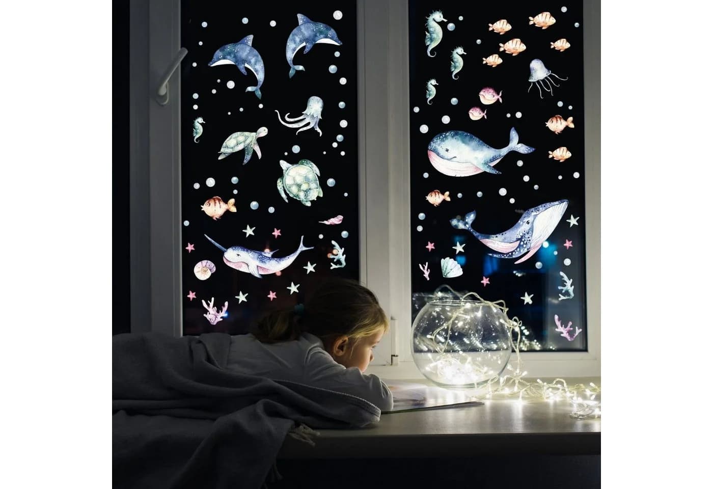 nikima Fensterbild Unterwasser Selbstklebend Bunt 6x A4 - Bild 2