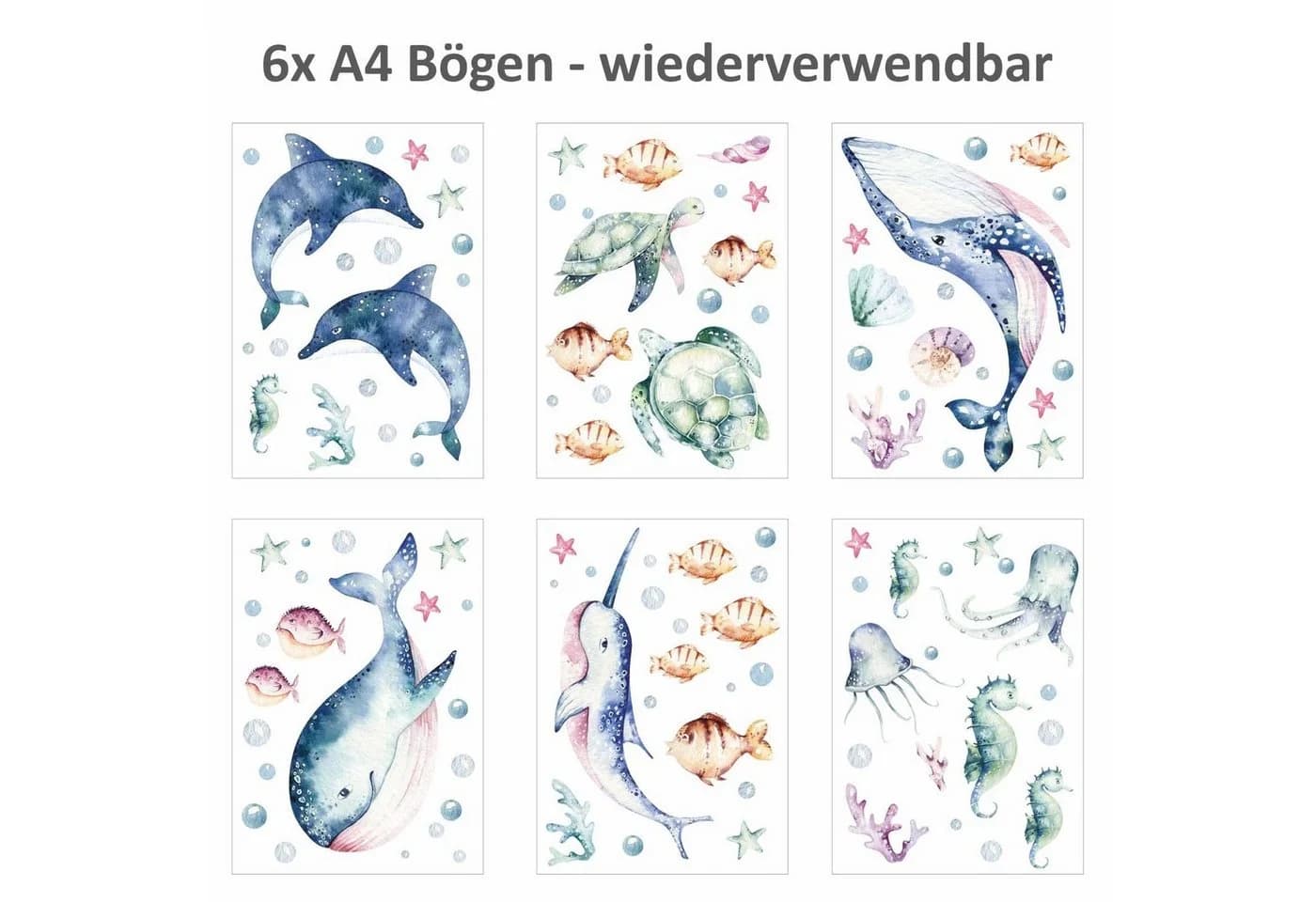 nikima Fensterbild Unterwasser Selbstklebend Bunt 6x A4 - Bild 3