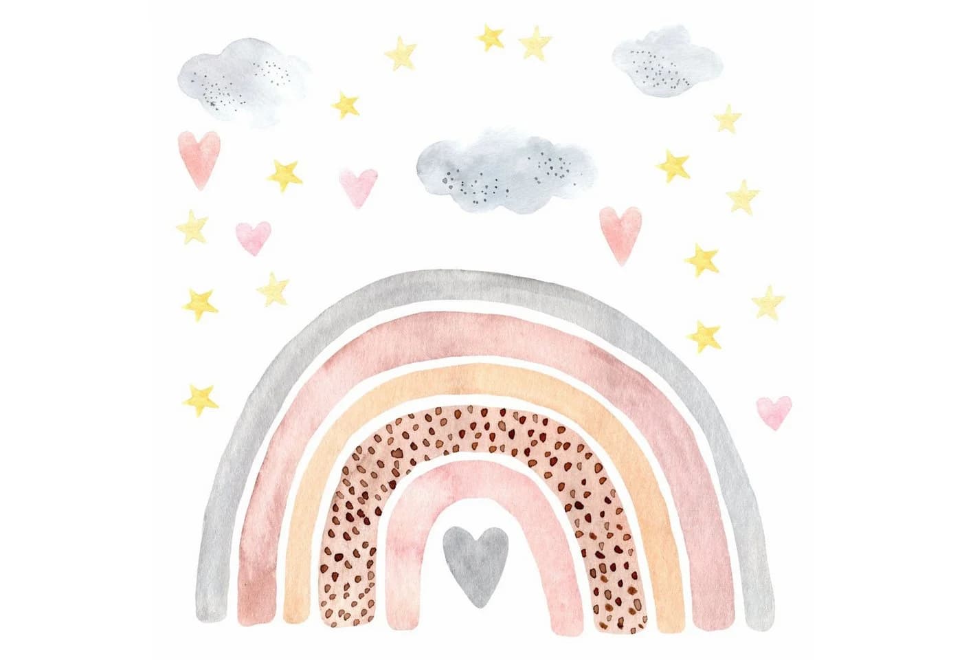nikima Wandtattoo Regenbogen Wolken Bunt PVC-Folie