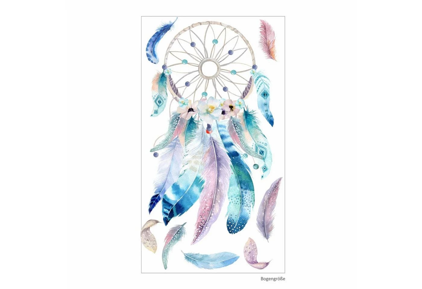 nikima Wandtattoo Traumfänger Blau mit Federn PVC-Folie - Bild 2
