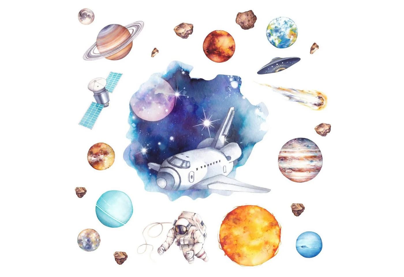nikima Wandtattoo Weltraum Planeten PVC-Folie - Bild 2