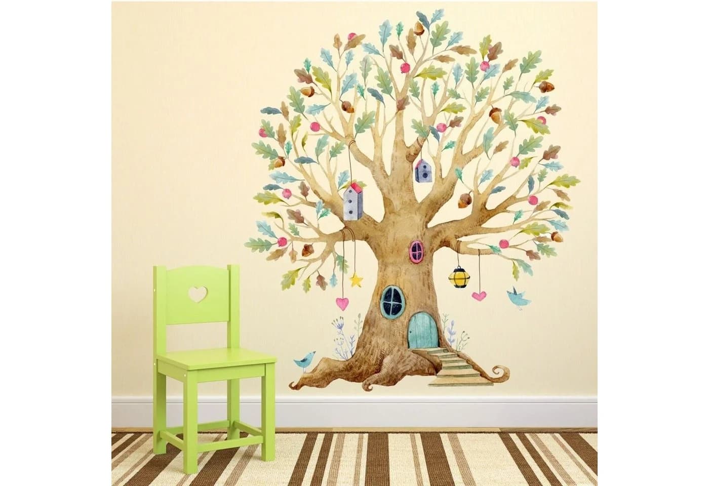 nikima Wandtattoo 241 Wandtattoo bunter Baum Eiche PVC-Folie - Bild 4