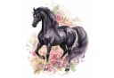 nikima Wandtattoo Pferd Rappe Schwarz PVC-Folie Bild 2