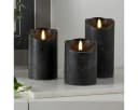 STAR TRADING LED-Echtwachskerze 3D FLAMME RUSTIC 5er Set Schwarz Bild 1