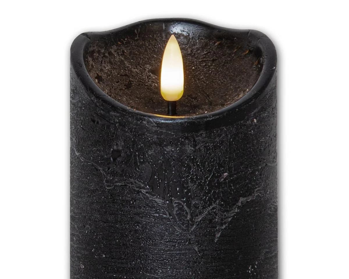 STAR TRADING LED-Echtwachskerze 3D FLAMME RUSTIC 5er Set Schwarz - Bild 3