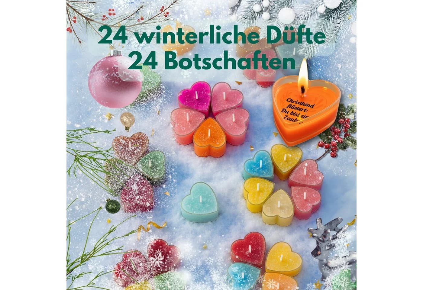 Lucadeau Adventskalender Duftkerzen 24 Düfte & Botschaften