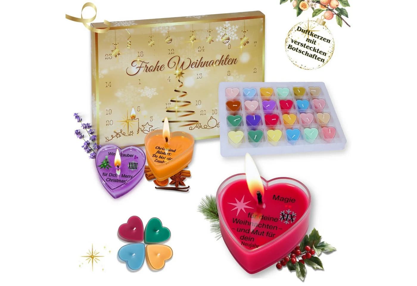 Lucadeau Adventskalender Duftkerzen 24 Düfte & Botschaften - Bild 2