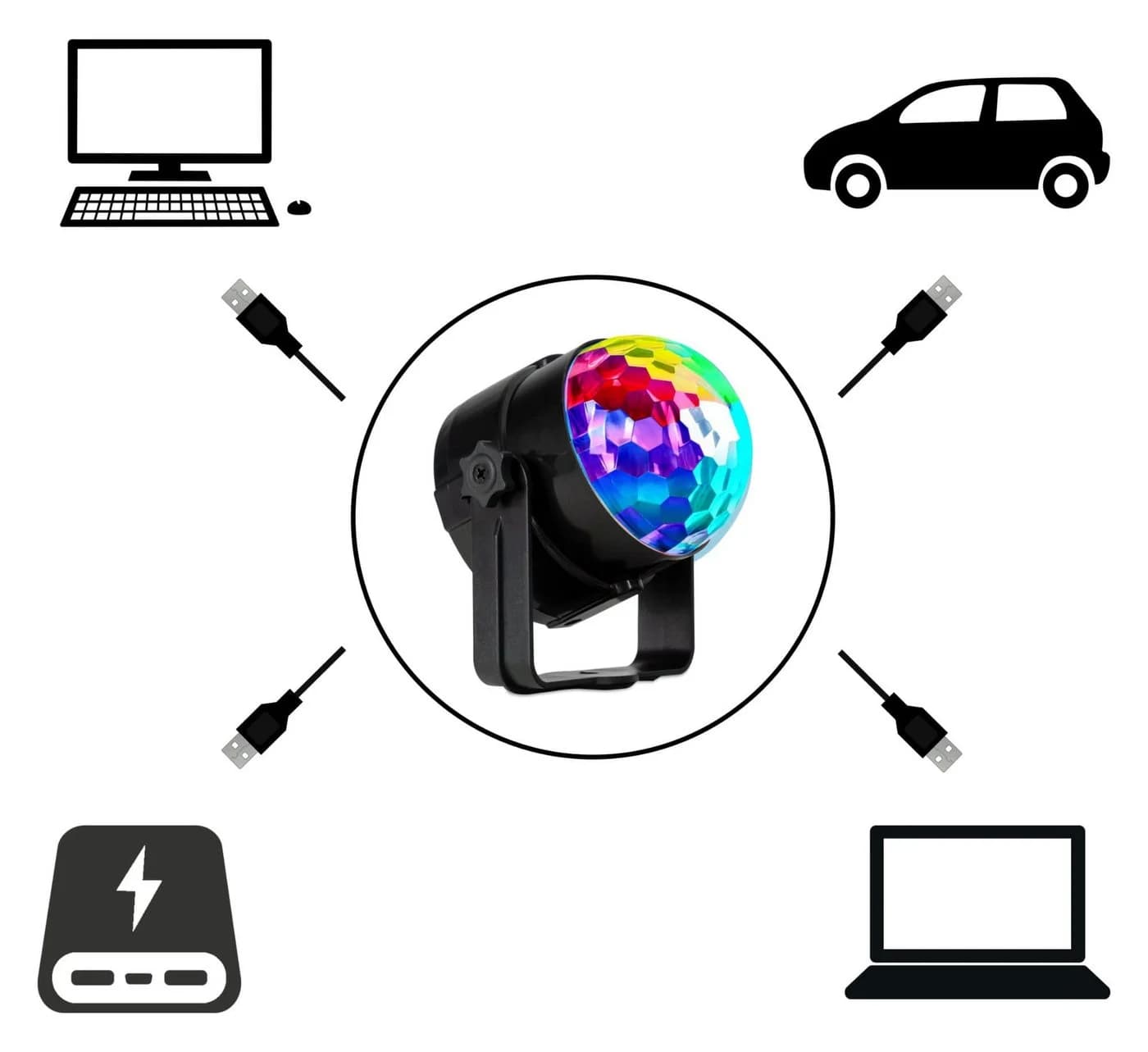 Showlite PBM-5 Mini-Party-Ball LED Discolicht Schwarz RGB - Bild 3