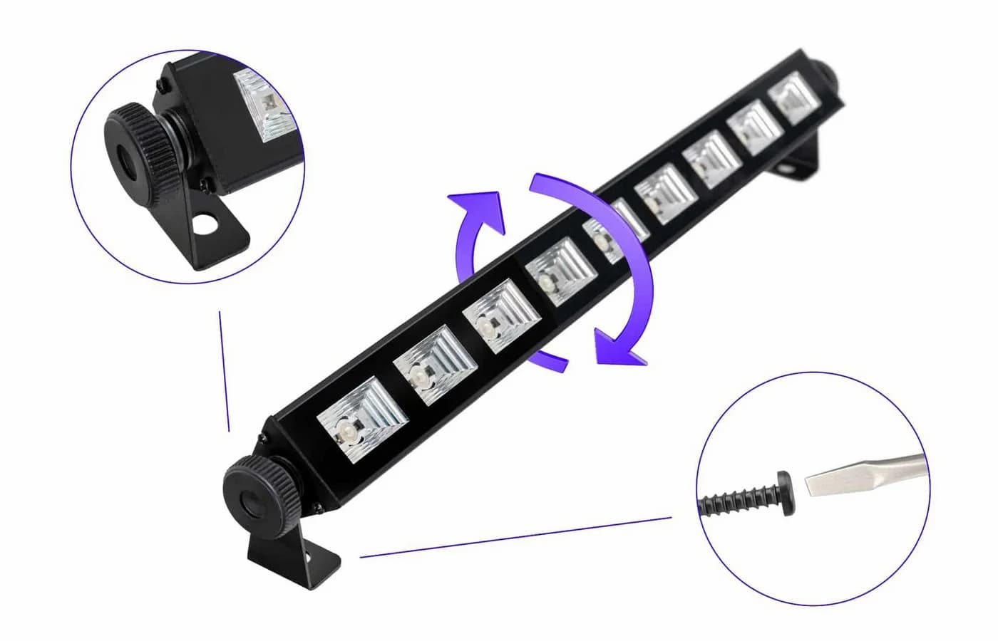 Showlite Discolicht UL-9 UV-Bar Schwarzlichtleiste LED fest integriert - Bild 5