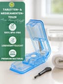 LisaCare Pillendose Tablettenschneider 2er Set Blau Schwarz BPA-frei Bild 1