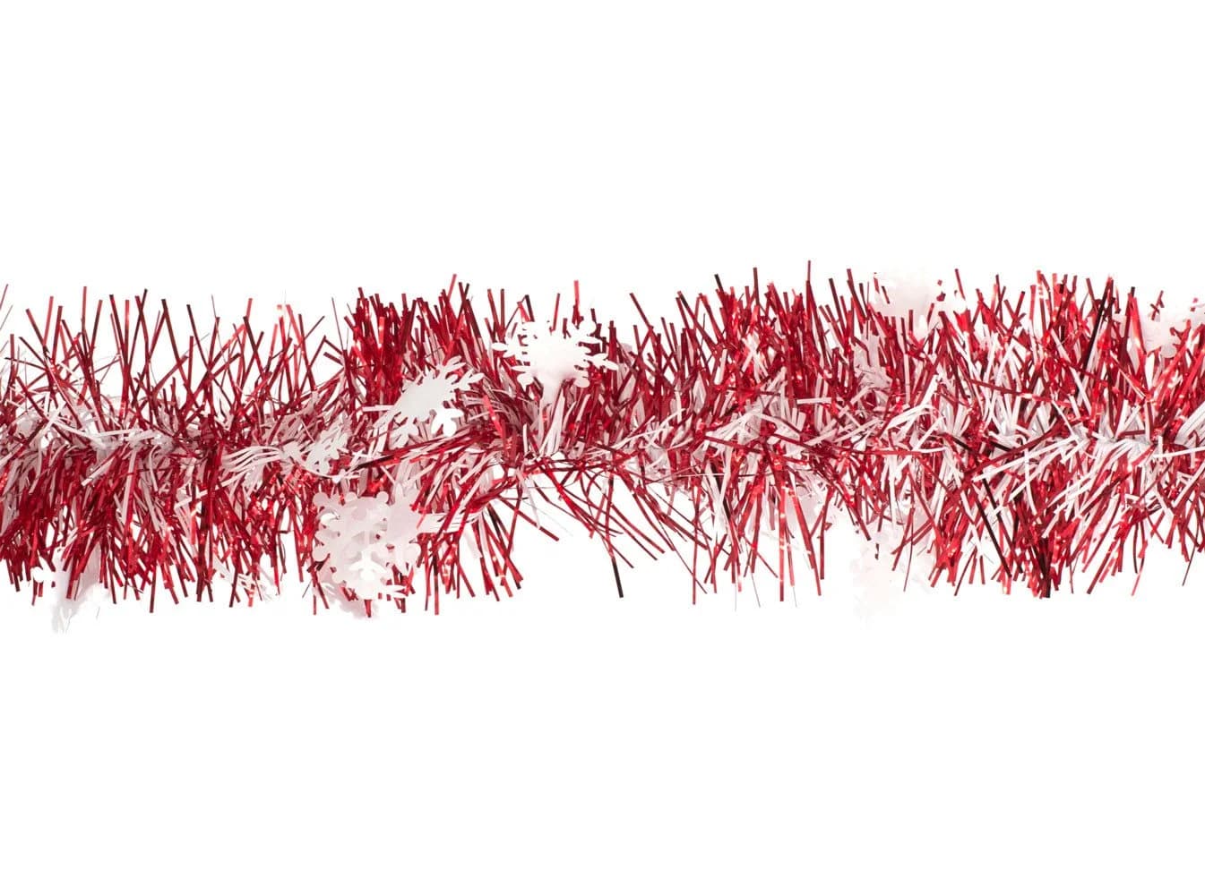 Creativity Lametta Girlande Rot-Weiß mit Schneeflocken