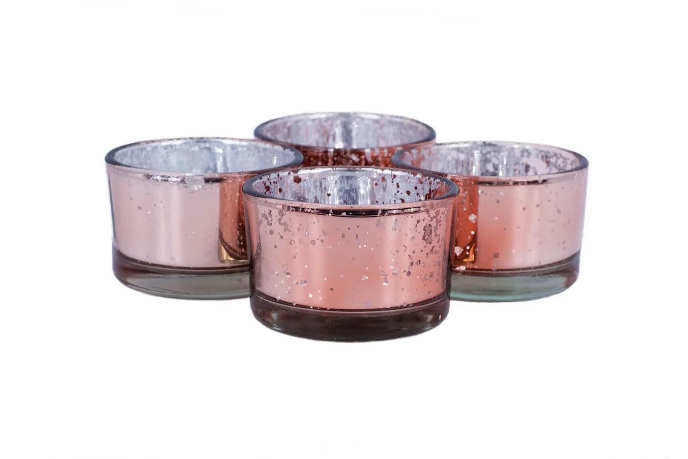 Creativery Teelichthalter Roségold Glas 4er Set