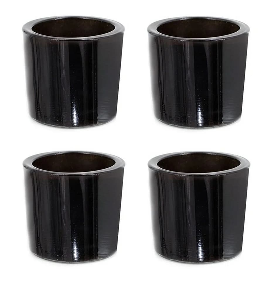 Creativery Teelichthalter Glas 6,5x6cm Schwarz 4er Set - Bild 2