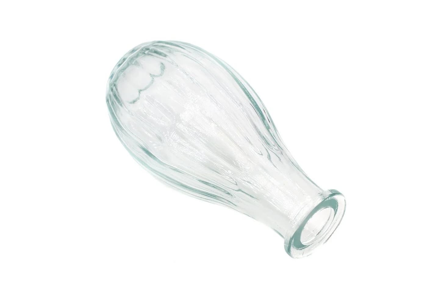 Creativery Dekovase Glas gerillt 4er Set klar transparent