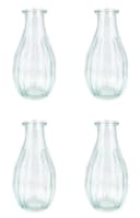 Creativery Dekovase Glas gerillt 4er Set klar transparent Bild 2