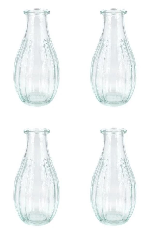 Creativery Dekovase Glas gerillt 4er Set klar transparent - Bild 2