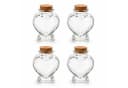 Creativery Deko-Glasflaschen Herzform 8cm klar transparent 70ml 4er Set Bild 1