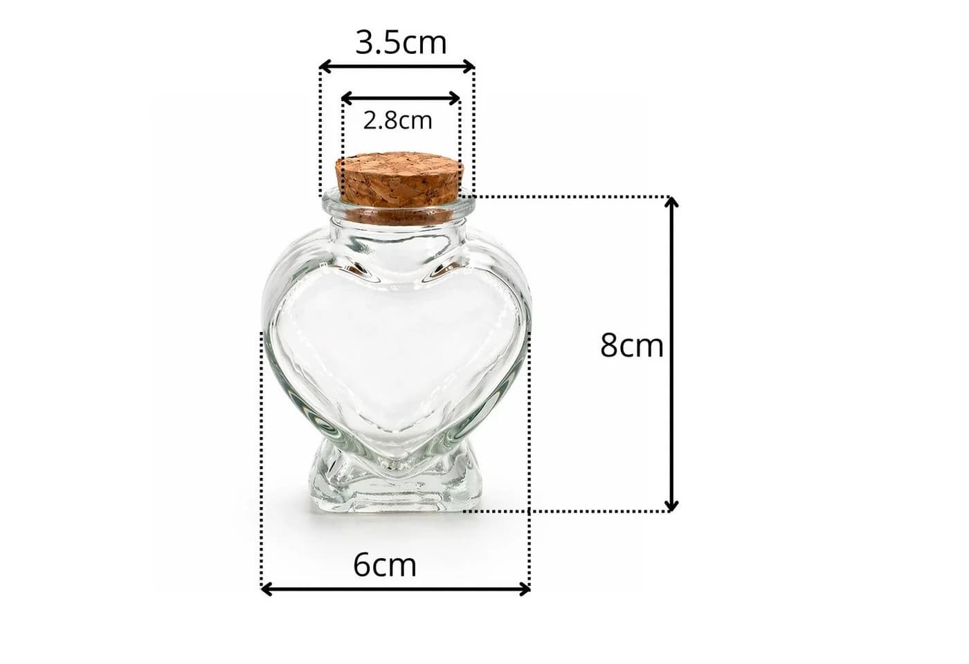 Creativery Deko-Glasflaschen Herzform 8cm klar transparent 70ml 4er Set - Bild 4