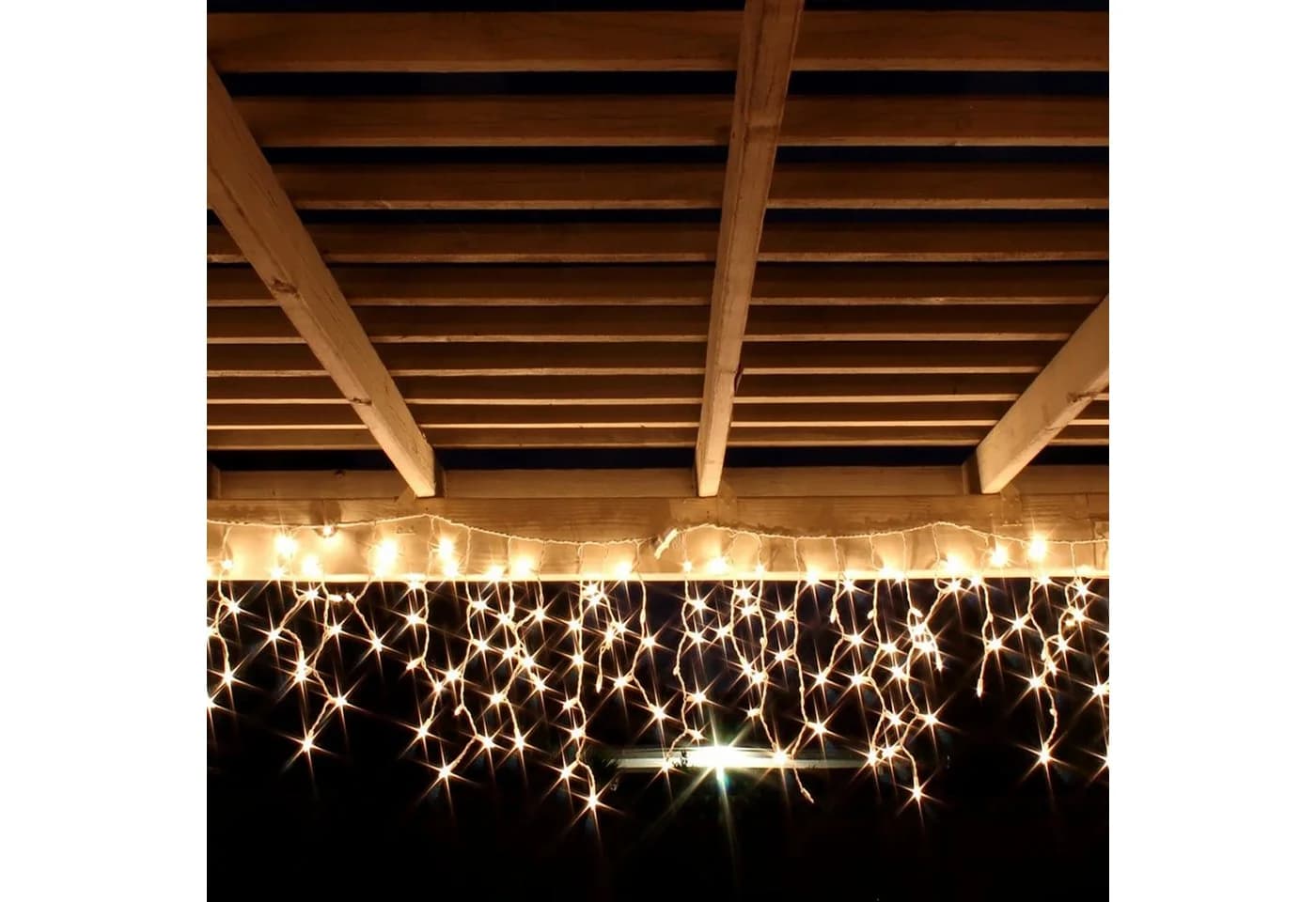 Mojawo Lichtervorhang 120er LED Lichtervorhang Innen und Außen Warmweiß - Bild 2