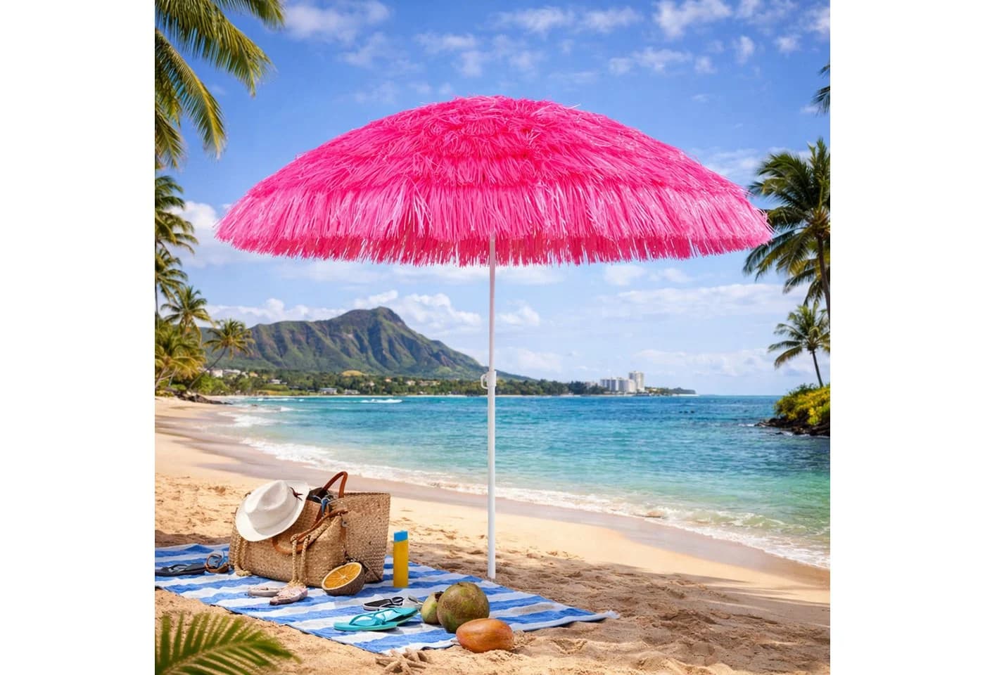 Mojowo Ampelschirm Hawaii Pink Knickbar Sonnenschirm