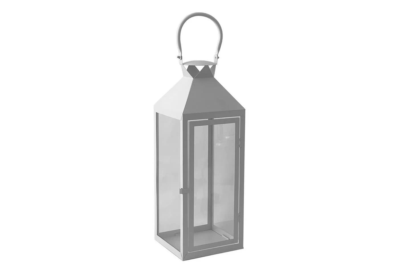 Mojawo Laterne XXL Weiß Metall 54cm Modern - Bild 3