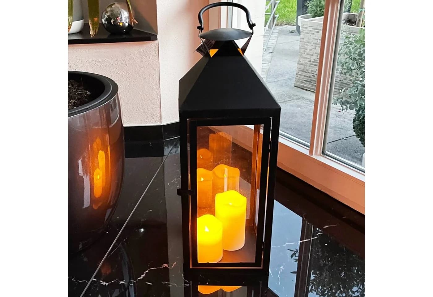 INDA-Exclusiv Laterne Große Garten Metall Glas 54cm - Bild 5
