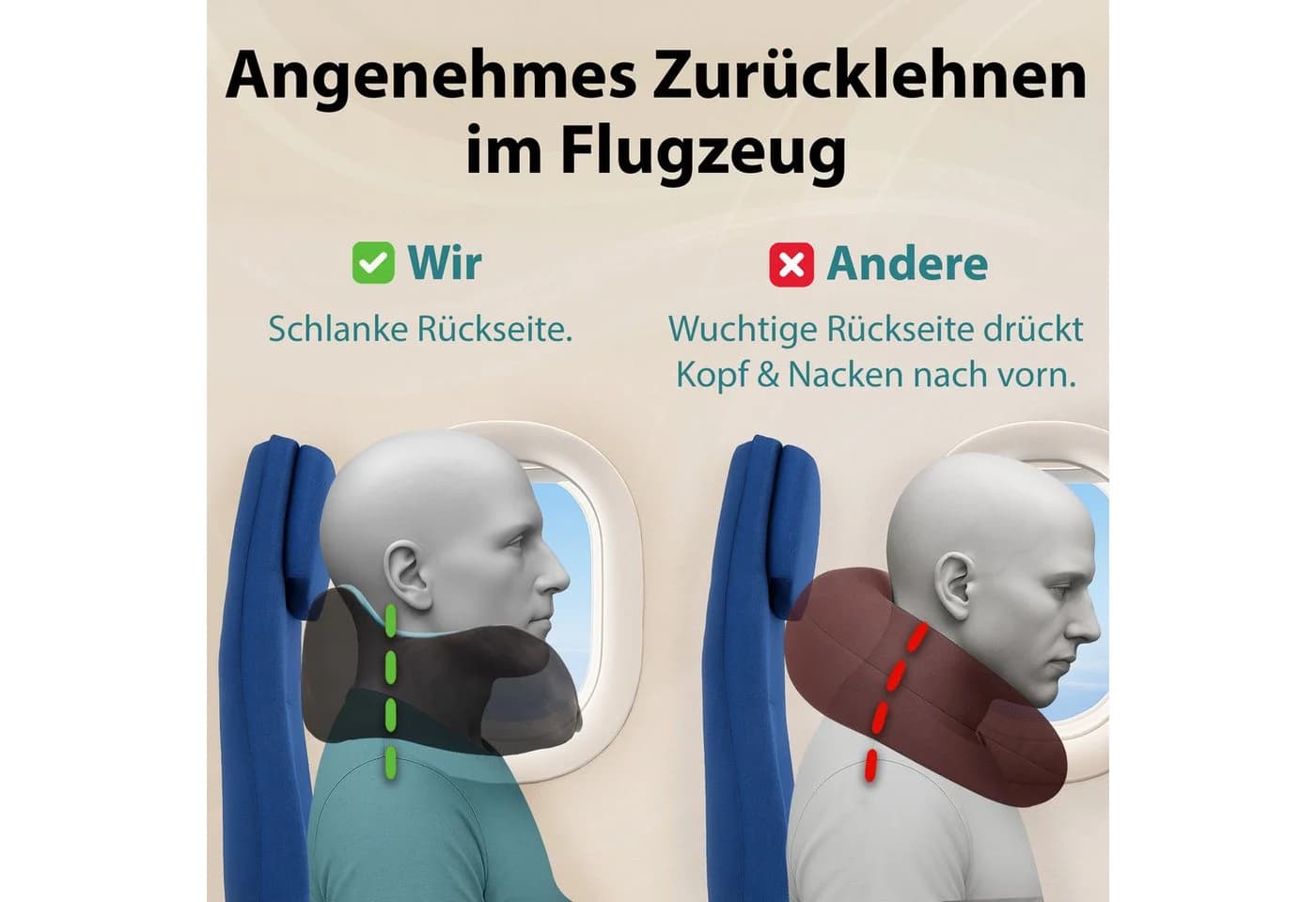 FLOWZOOM Nackenhörnchen COMFY - Nackenkissen Flugzeug Reisekissen Memoryschaum - Bild 4