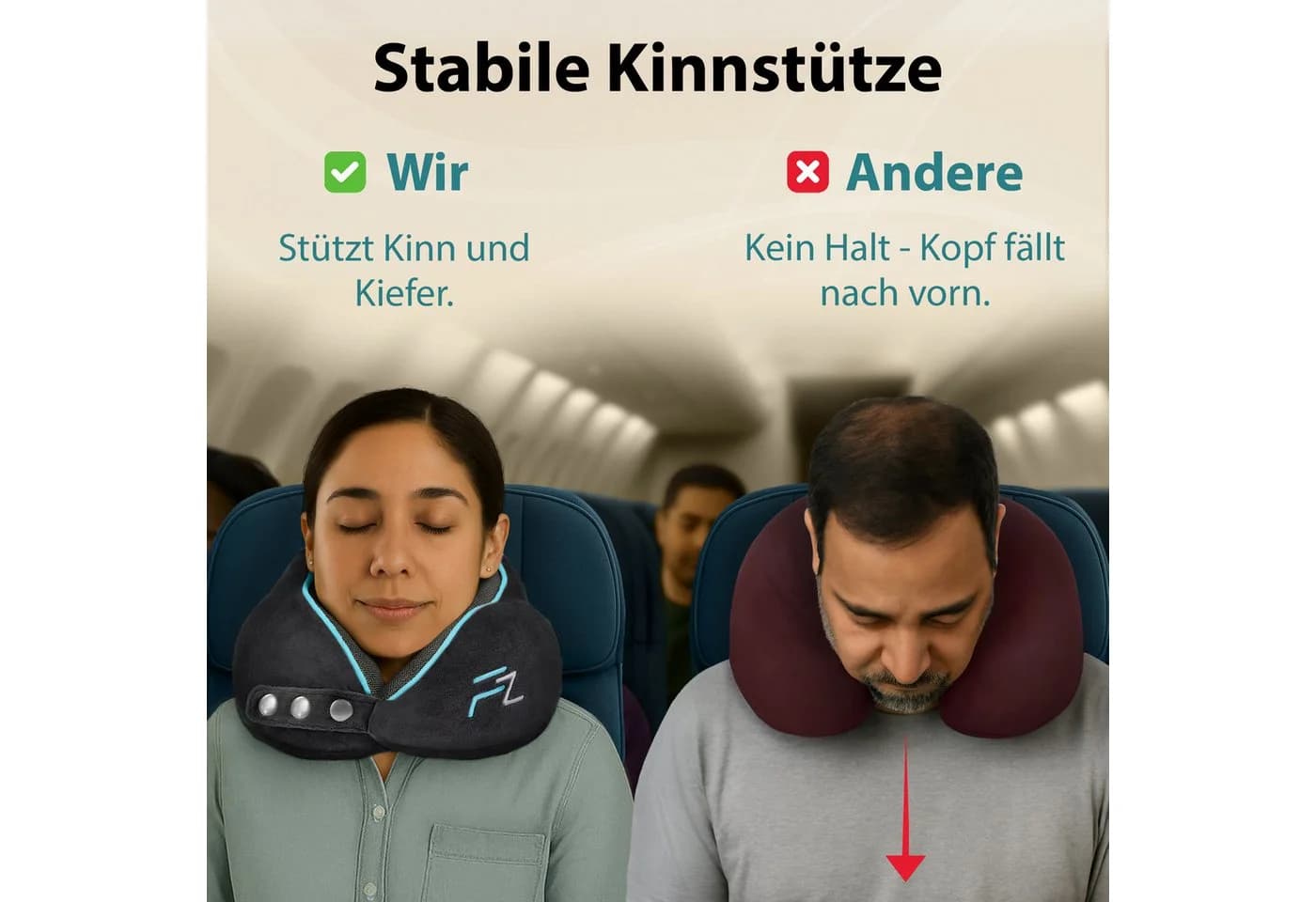 FLOWZOOM Nackenhörnchen COMFY Reisekissen Memory-Schaum Schwarz - Bild 4