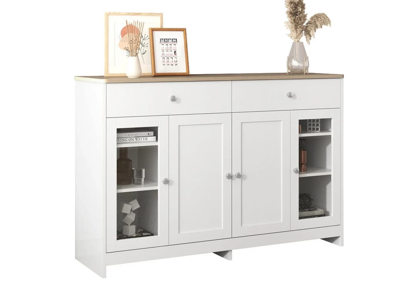 SOFTWEARY Sideboard Weiß Modern MDF - Bild 2